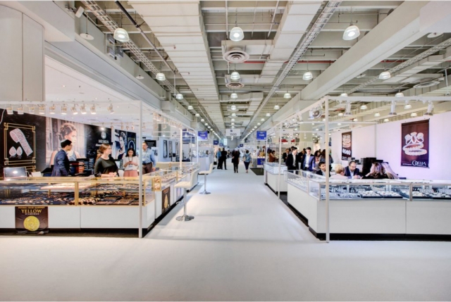 American Fixture & Display showcases at a trade show